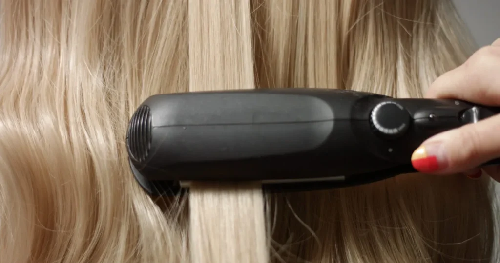 Straightening long, wavy blond hair