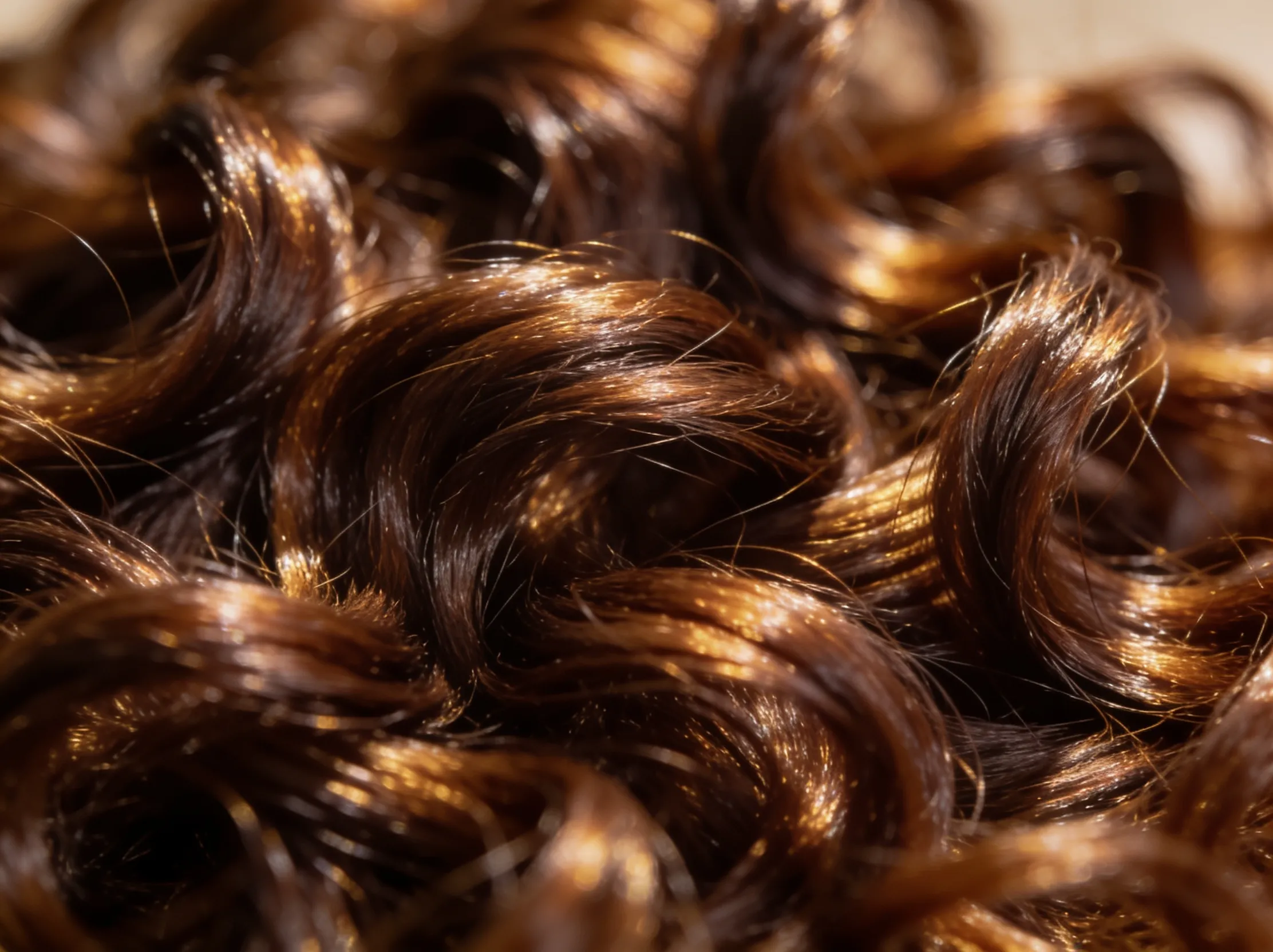 Close-up of healthy defined curly brunette hair showcasing professional curly hair styling results near Park Ridge