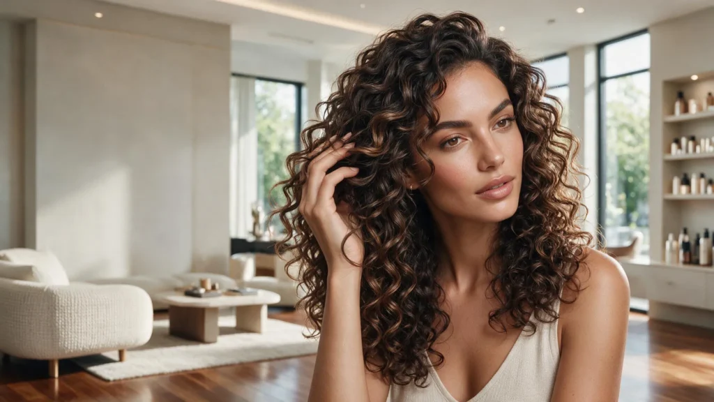 shows a person with voluminous